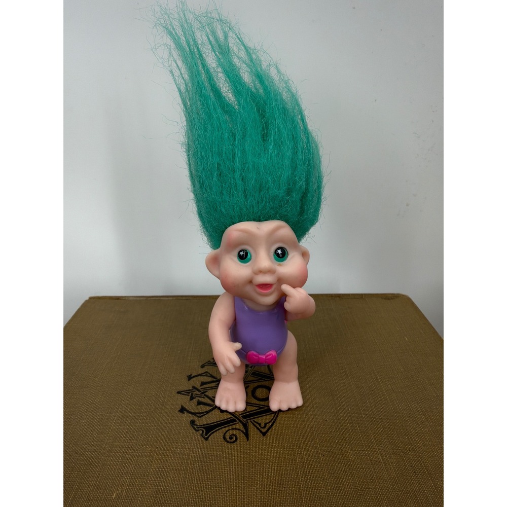 Vintage 1991‎ Applause Troll Doll Teal Hair Purple Swimsuit Pink Tutu 90s Toy